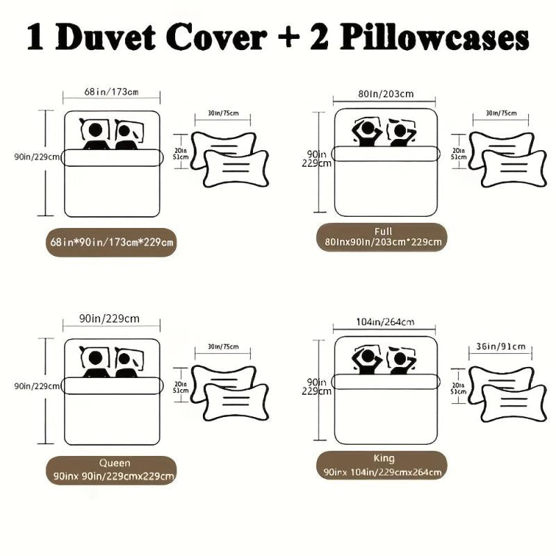 Retro Forest Bear Deer Duvet Cover Set Soft Comfortable Bedding