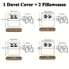 Retro Forest Bear Deer Duvet Cover Set Soft Comfortable Bedding