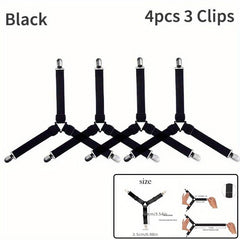 4pcs Extendable Quilt Fixers Adjustable Elastic Metal Clip Fasteners