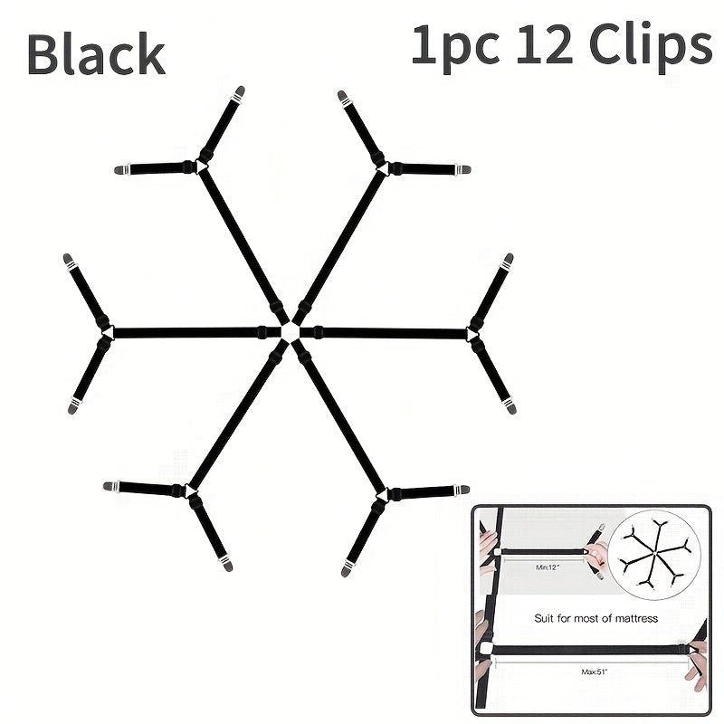 4pcs Extendable Quilt Fixers Adjustable Elastic Metal Clip Fasteners