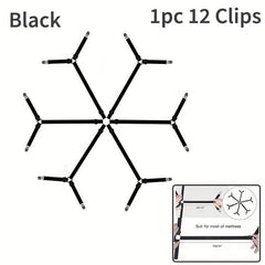 4pcs Extendable Quilt Fixers Adjustable Elastic Metal Clip Fasteners