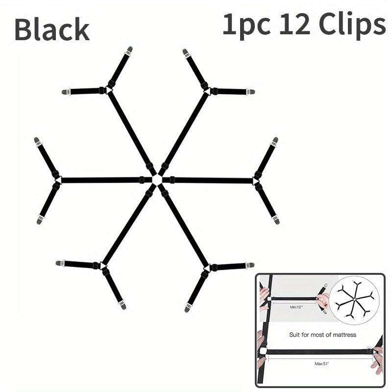 4pcs Extendable Quilt Fixers Adjustable Elastic Metal Clip Fasteners