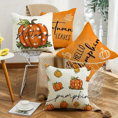4pcs Hello Pumpkin Fall Throw Pillow Covers 18x18