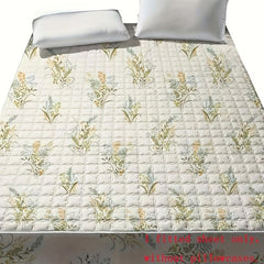 Soft Floral Print Fitted Sheet with Deep Pocket for Bedroom and Guest Room