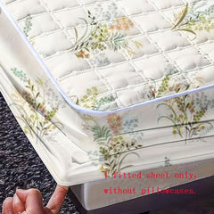 Soft Floral Print Fitted Sheet with Deep Pocket for Bedroom and Guest Room
