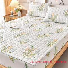 Soft Floral Print Fitted Sheet with Deep Pocket for Bedroom and Guest Room