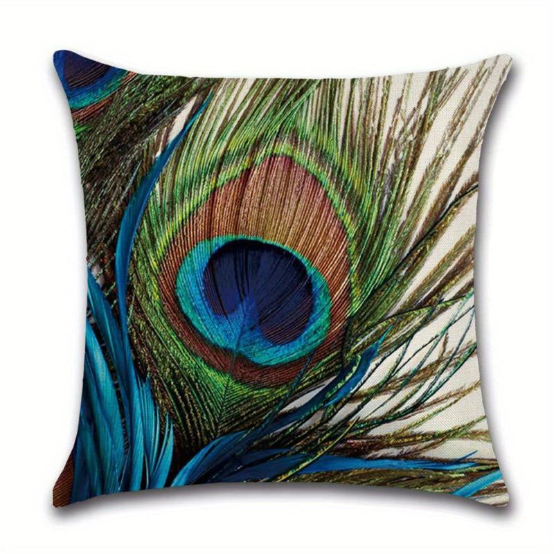 Peacock Feather Decorative Pillow Covers 45x45 cm