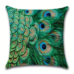 Peacock Feather Decorative Pillow Covers 45x45 cm