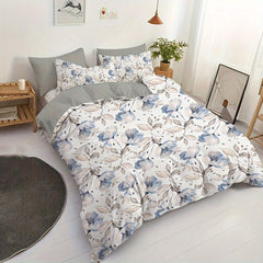 3pcs Flower Print Duvet Cover Set, Soft Breathable