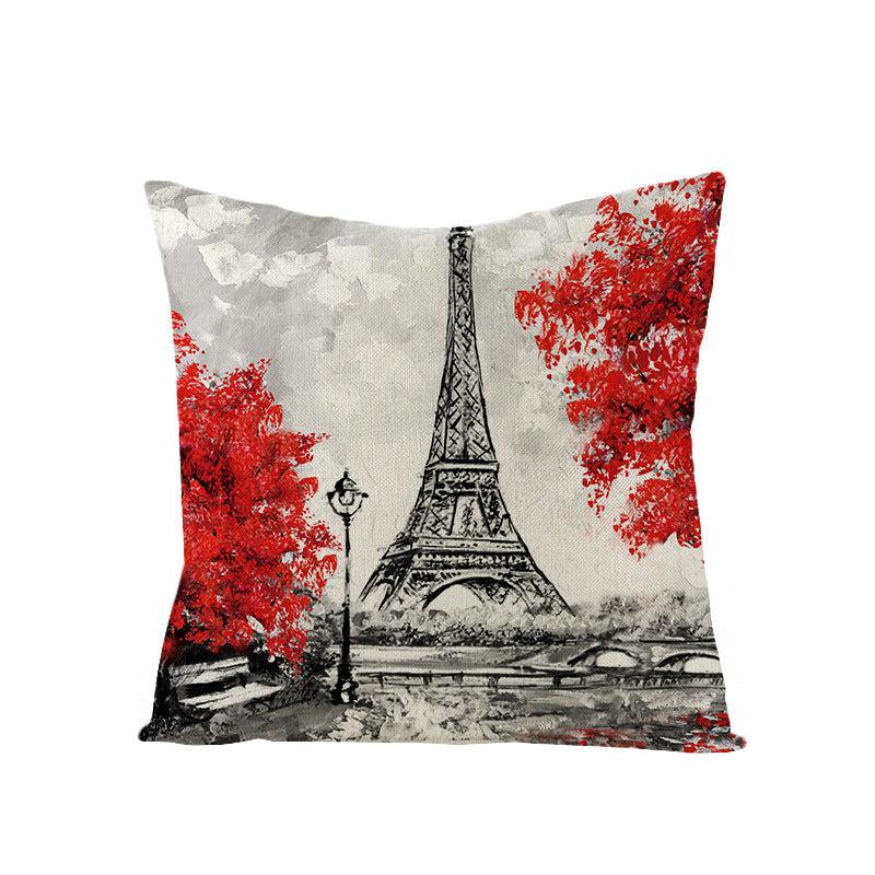 Romantic Paris Tower Couple Pillowcase Home Decor