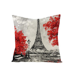 Romantic Paris Tower Couple Pillowcase Home Decor