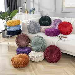 Velvet Pumpkin Round Cushion for Home Decor