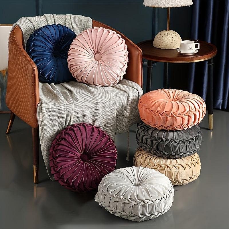 Velvet Pumpkin Round Cushion for Home Decor