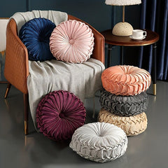 Velvet Pumpkin Round Cushion for Home Decor