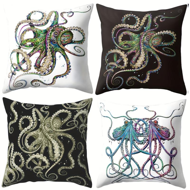Octopus Print Pillow Cases 17x32in Cushion Cover For Sofa, Home Decor
