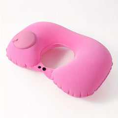 Inflatable U Shaped Travel Pillow with Pressing Function