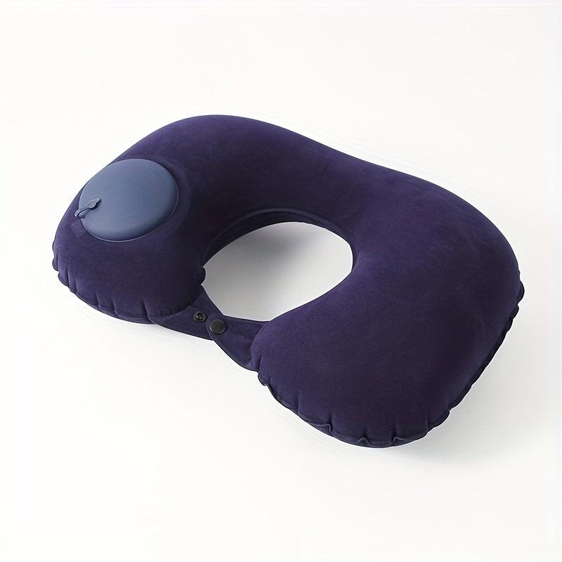 Inflatable U Shaped Travel Pillow with Pressing Function