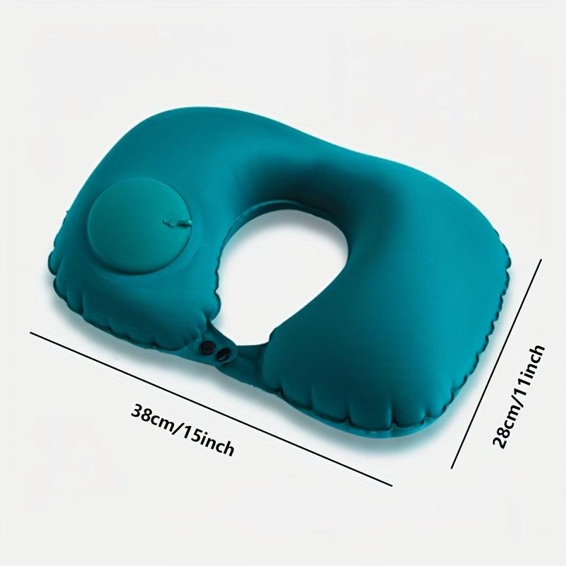 Inflatable U Shaped Travel Pillow with Pressing Function