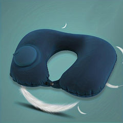 Inflatable U Shaped Travel Pillow with Pressing Function