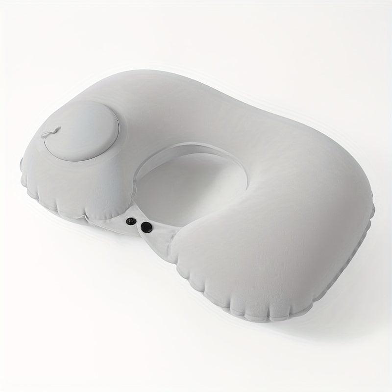Inflatable U Shaped Travel Pillow with Pressing Function