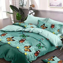 Butterfly Pattern Duvet Cover Set Soft Comfortable Breathable Bedding