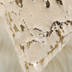 2pcs Golden Plush Faux Fur Cushion Cover 17x17 Inches