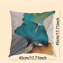 Nordic Style Gingko Leaf Short Plush Printed Pillow