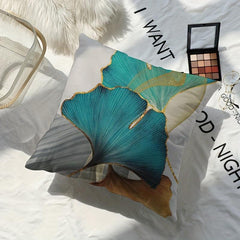 Nordic Style Gingko Leaf Short Plush Printed Pillow