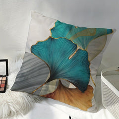 Nordic Style Gingko Leaf Short Plush Printed Pillow