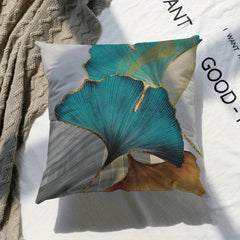 Nordic Style Gingko Leaf Short Plush Printed Pillow