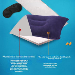 Outdoor Inflatable Pillow Travel Neck Support Pillow Flocking Pressure Pillow