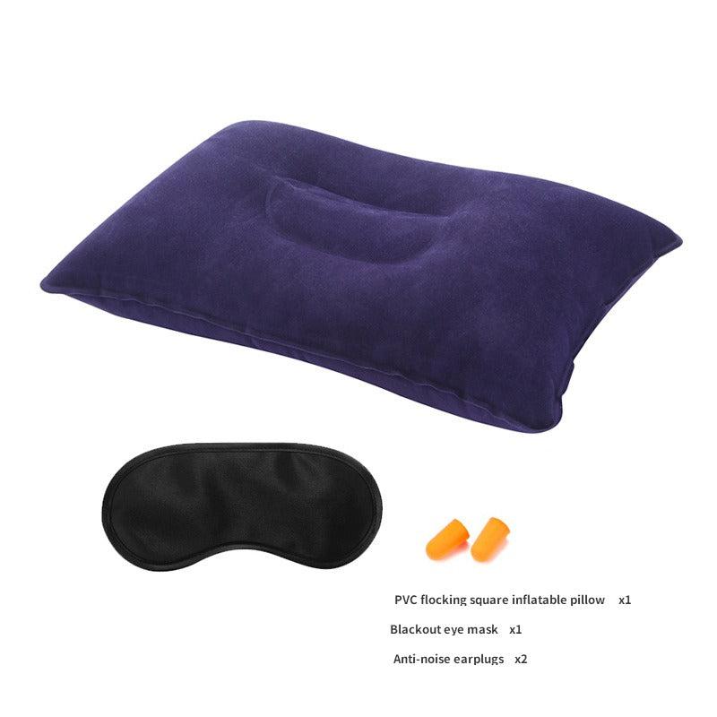 Outdoor Inflatable Pillow Travel Neck Support Pillow Flocking Pressure Pillow