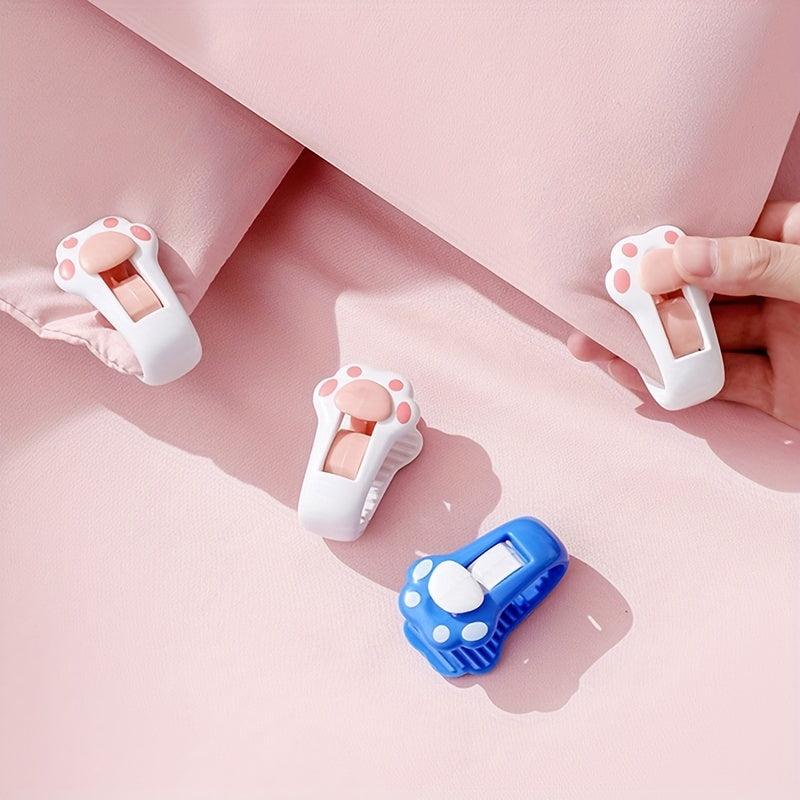 4pcs Cat Paw Bed Sheet Fixer Anti-slip Blanket Buckle