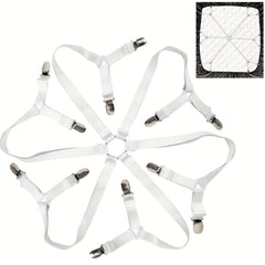 Adjustable 6 Way Cross Bed Sheet Clips for Secure Fit