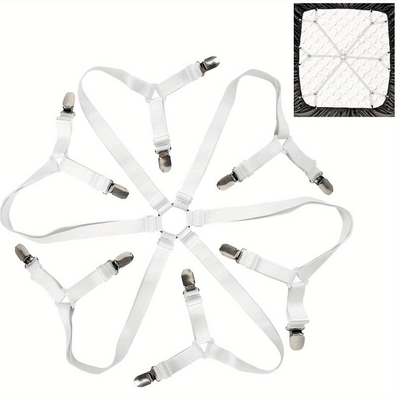 Adjustable 6 Way Cross Bed Sheet Clips for Secure Fit