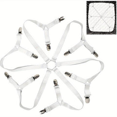 Adjustable 6 Way Cross Bed Sheet Clips for Secure Fit