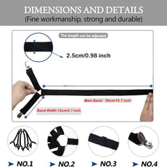 Adjustable 6 Way Cross Bed Sheet Clips for Secure Fit