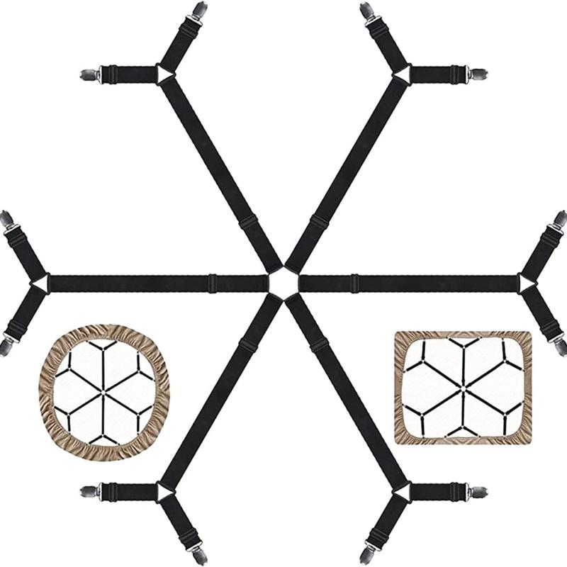 Adjustable 6 Way Cross Bed Sheet Clips for Secure Fit