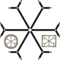 Adjustable 6 Way Cross Bed Sheet Clips for Secure Fit