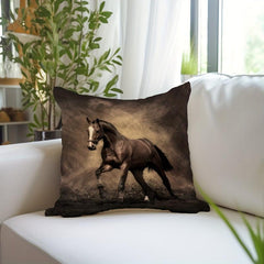 Horse Printed Throw Pillow Cover 18x18in