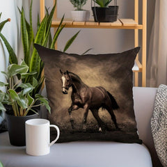 Horse Printed Throw Pillow Cover 18x18in