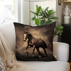 Horse Printed Throw Pillow Cover 18x18in