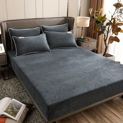 Soft Fleece Fitted Sheet for Bedroom and Hotel, Dustproof, Hypoallergenic