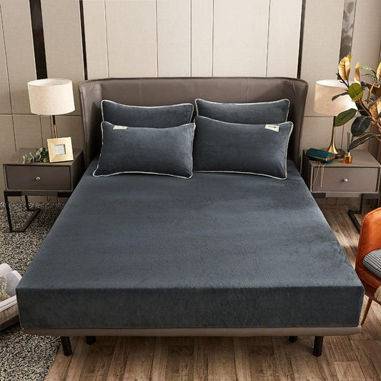 Soft Fleece Fitted Sheet for Bedroom and Hotel, Dustproof, Hypoallergenic
