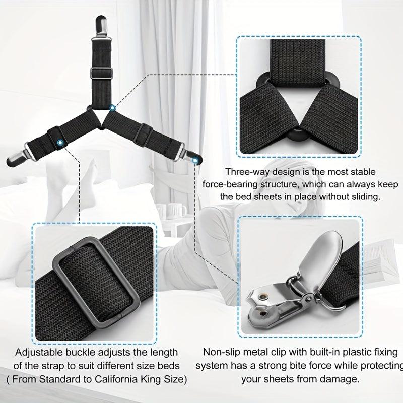 4pcs Sheet Straps Sheet Holders Easy To Install Sheet Straps Fitted Sheet Clips