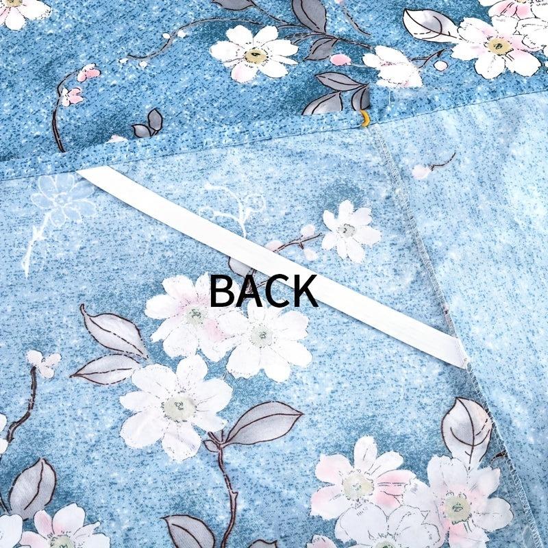 Brushed Bed Skirt Elastic Adjustable Flower Print Bedding Bedroom Decor