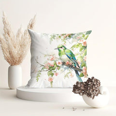 Green Bird Pillowcase for Home Decor - Sofa, Car, Office Chair Pattern Print Pil
