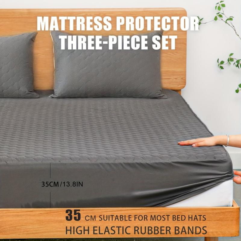 3pcs Waterproof Mattress Protector Thickened Mattress Cover Pillowcases