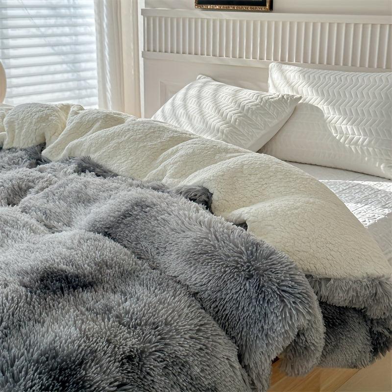 Thickened Warm Plush Lamb Velvet Duvet Solid Plush Faux Fur Down Comforter