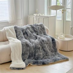 Thickened Warm Plush Lamb Velvet Duvet Solid Plush Faux Fur Down Comforter
